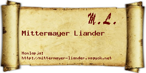 Mittermayer Liander névjegykártya